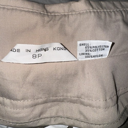New Apostrophe Trench Coat Jacket Zip Lining Shabby Chic Khaki Belted Sz 8P Spy - Picture 8 of 15