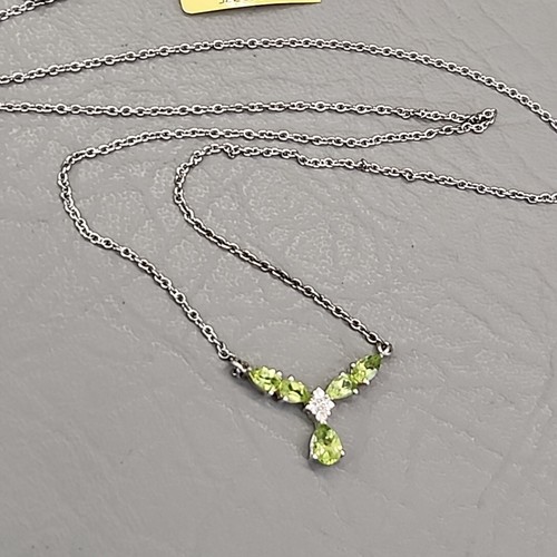 Collar de peridoto STS lágrima verde plata de ley 925 JTV 20" - Imagen 3 de 15