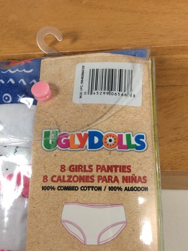 New Handcraft Ugly Dolls 8 Pack Girl Panties Underwear 100% Cotton Size 6 - Picture 3 of 3
