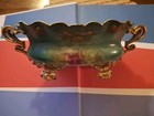 ANTIQUE VTG RARE OLD ROYAL VIENNA GERMANY PORCELAIN FOUR GOLD LEGS FOOTED BOWL — photo 1