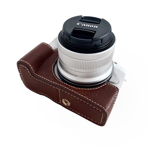 Canon R50 R100 Camera Leather Half Body Base Case for Canon EOS R50 EOS R100 - Picture 8 of 17