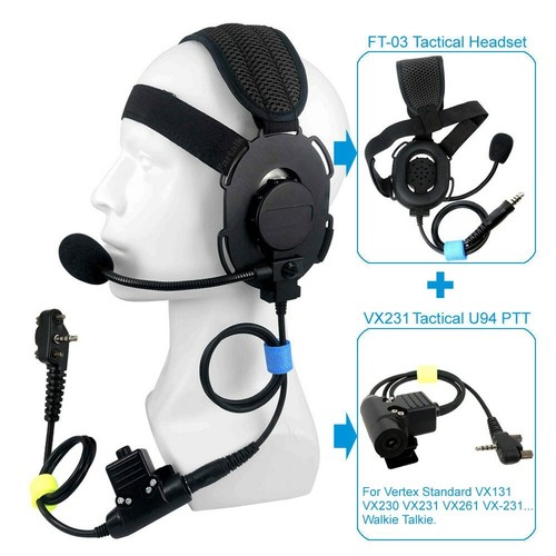 Tactical U94 PTT Headset Mic For Vertex Standard VX-231 VX131 VX230 VX231 VX261 - Afbeelding 3 van 17