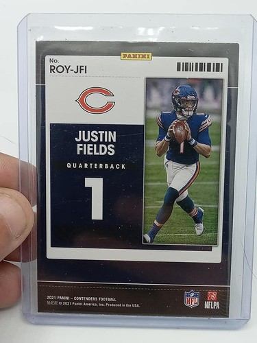 2021 Panini Contenders Rookie of the Year Justin Fields #ROY-JFI RC Rookie Card - Picture 2 of 2