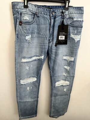 Level 7 Men's Distressed Denim Jeans SZ 38/32