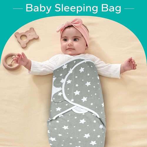Cotton Baby Swaddle Wrap 0-3 Month Pack of 2,3 New Born Infant Sleeping Bag - Picture 6 of 34