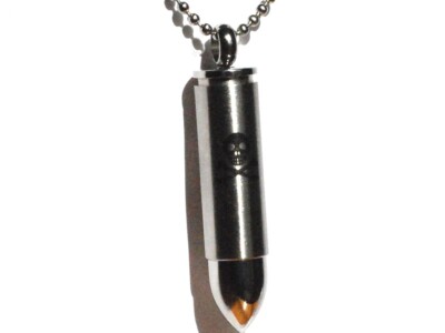 Stainless Steel Stash Poison Bullet Pendant Necklace Screws Opens And Closes