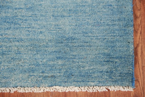 Handmade Gabbeh Solid Design Wool Modern Rug - Blue" 3x5 ft - Picture 4 of 13