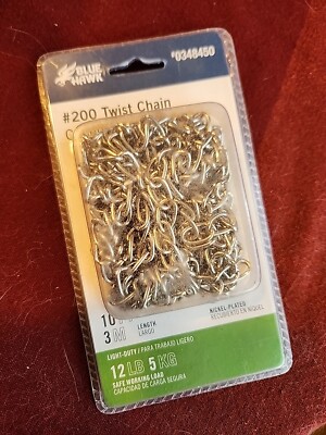 Blue Hawk Nickel-Plated #200 Twist Chain- 10 ft, new package, NOS | eBay