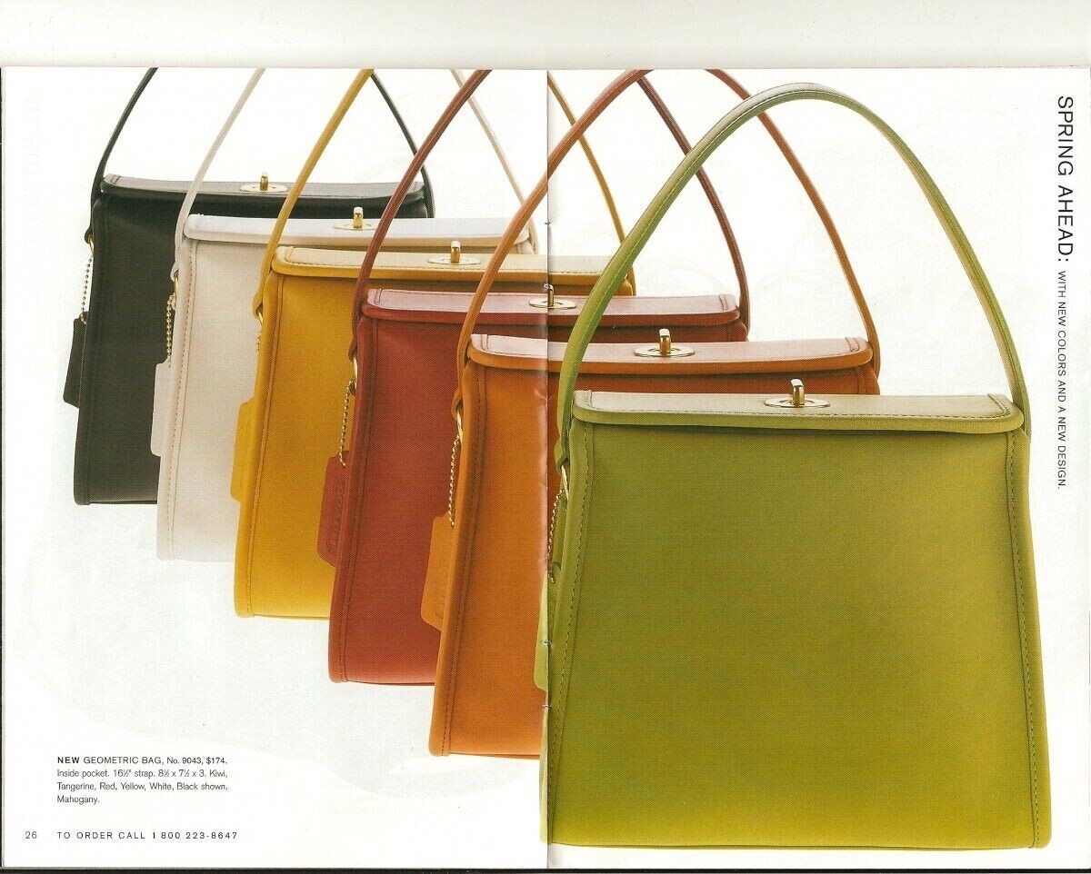 COACH VINTAGE RED GEOMETRIC TOP TURNLOCK BAG 9043 | eBay