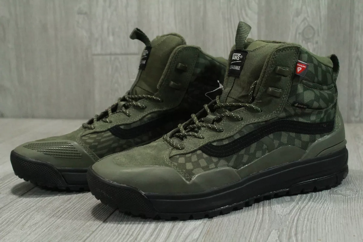 Vans UltraRange Exo Hi Gore Tex MTE 2 Grape Leaf Warped Check Green boots 9 12