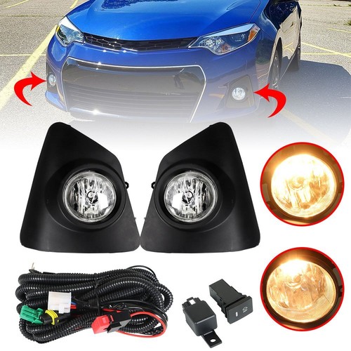 For 14-16 Toyota Corolla S Clear Bumper Fog Lights Lamps Pair+Wiring Harness Kit - Picture 3 of 8