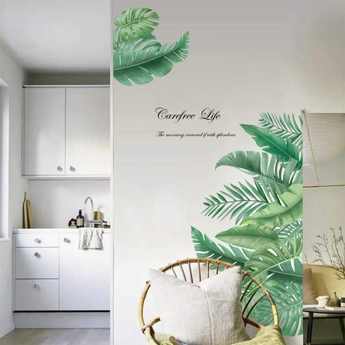 Vibrant Green Leaf Wall Decals - Easy Apply Decor for Bedrooms and Living Rooms - Picture 3 of 7