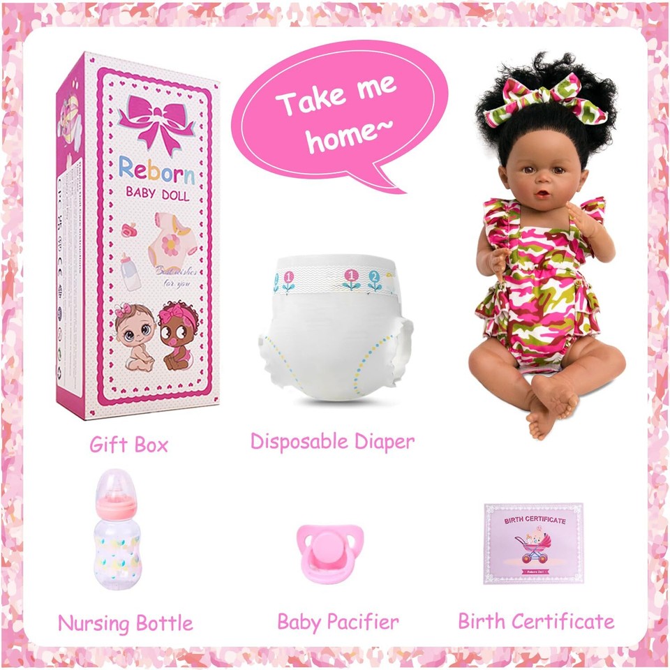 yompray Reborn Baby Dolls Black Girl Lifelike Realistic 18 Inch African