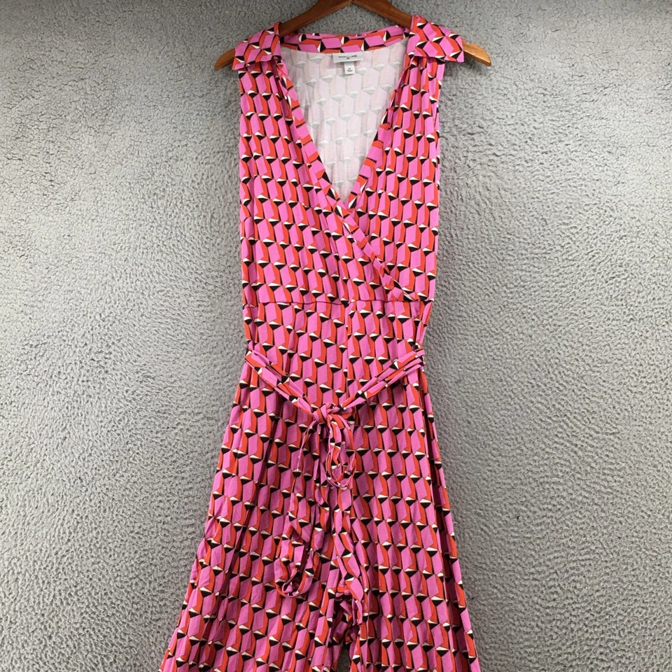 Mono de cuerpo completo Diane von Furstenberg para mujer 2X rosa moderno cuello geográfico Foto 2 de 4
