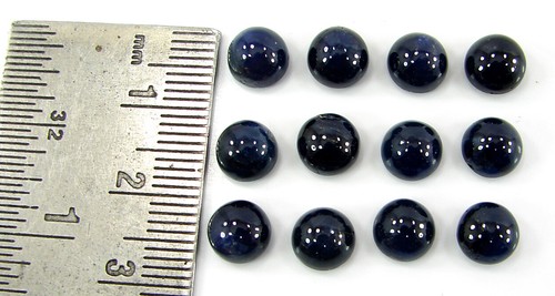 27.90 Ct Natural Blue Sapphire Loose Gemstone 7 mm Cabochon 12 Pcs Lot - 64974 - Picture 2 of 5