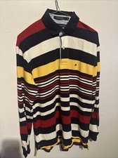 Tommy Hilfiger Mens Multi Color Long Sleeve 1990s Vintage