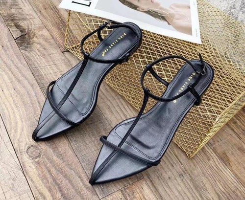 Womens Fashion Design Summer Pointy Toe T-strap Sandals Low Heels Flats Shoes - Foto 10 di 15