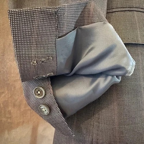 New Henry Jacobson Lg navy/rust 2-button birds eye wool unconstructed sport coat - Picture 2 of 8
