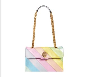 kensington stripe rainbow shoulder leather bag nwt kurt geiger london