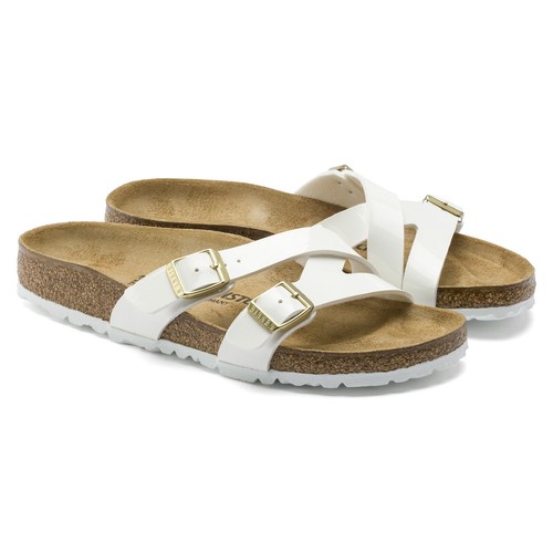 Sandalias Birkenstock Yao 41 estrechas lacadas blancas charol blanco 1016353 NUEVO - Imagen 2 de 10