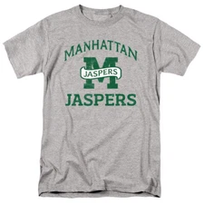 Manhattan College Adult T-Shirt Jaspers Logo, Athletic Heather, S-5XL