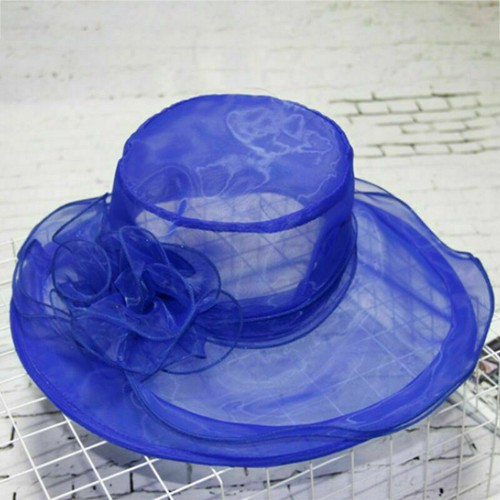 Cappello donna elegante pizzo tesa larga Kentucky Derby sole matrimonio tea party chiesa berretto - Foto 18 di 23