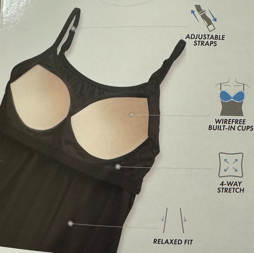 32 Degrees Women's Tank Camisole Wire Free Built In Bra Adjustable 1 or 2 Pack - Picture 2 of 22
