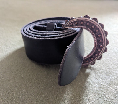 Brauner Gürtel Damen aus echtem Rindspaltleder, Cow Split Leather, Gr. 95