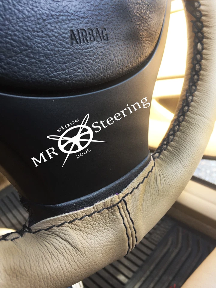 CUBIERTA DE VOLANTE DE CUERO BEIGE LEXUS LS 400 1995-2000 NEGRA DOBLE TALLA Foto 3 de 3