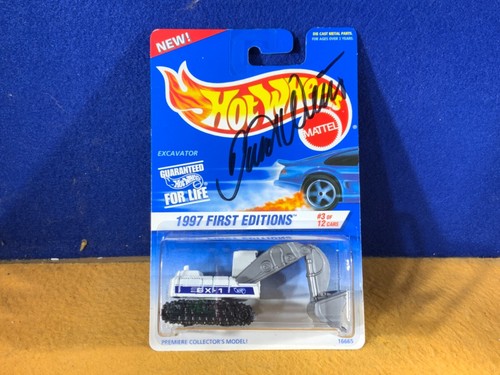 F10-25 HOT WHEELS 1997 FIRST EDITIONS - EXCAVATOR / AUTOGRAPHED - #512 - NIB - Picture 1 of 12