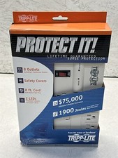 TRIPP-LITE TLP808 8-OUTLET SURGE PROTECTOR 1900 JOULES 8ft CORD WHITE-OPEN BOX