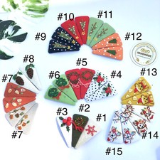 Hand Embroidered Linen Snap Clip- Hair Clip