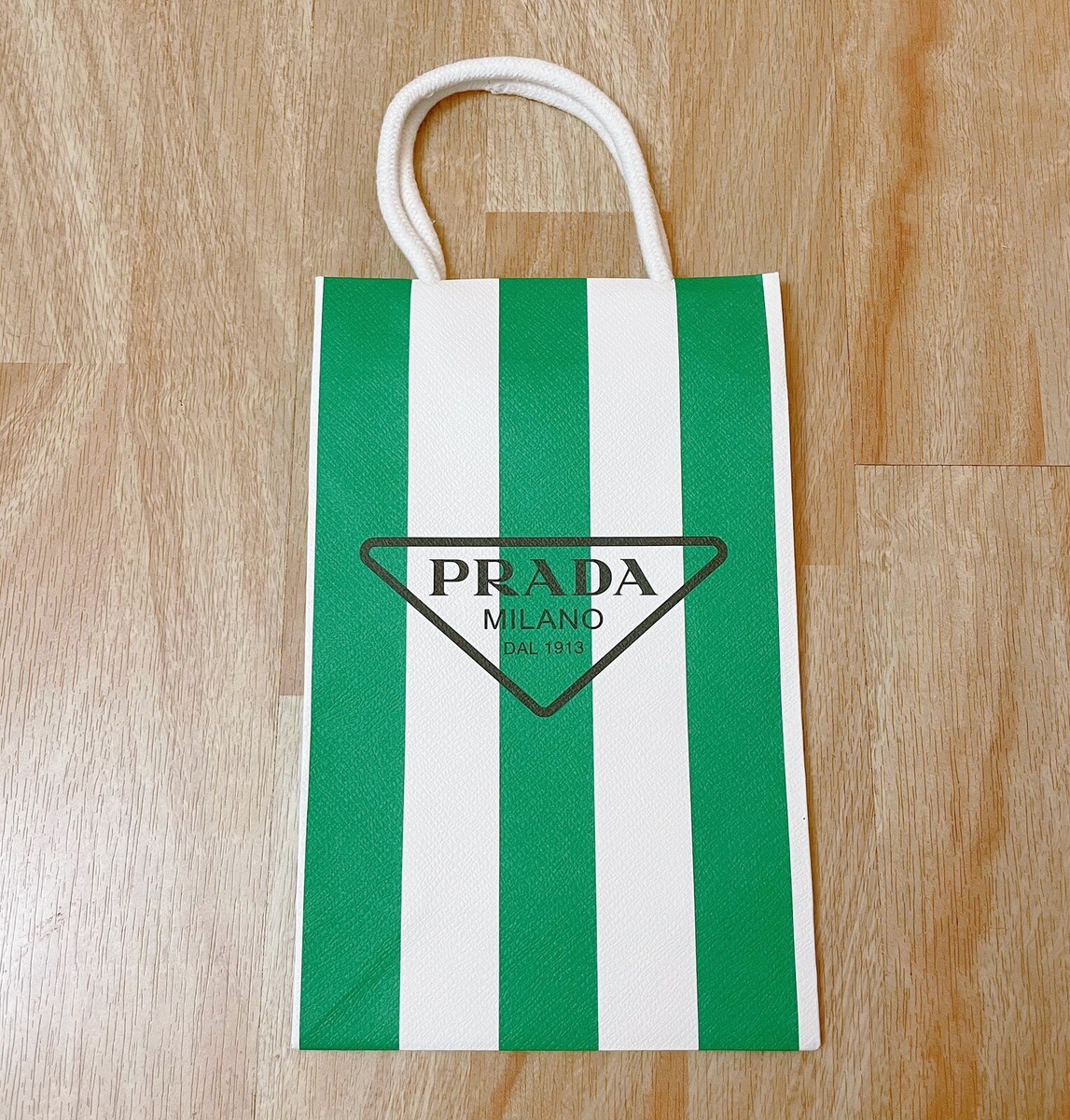 PRADA Milano Pop Up Green Paper Gift Shopping Bag 100% New