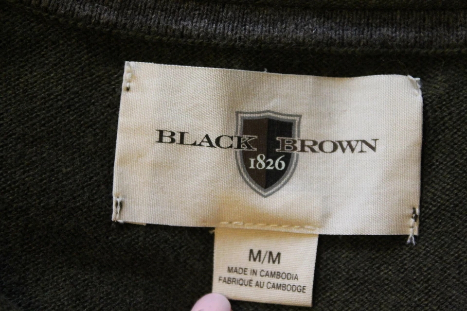 Suéter de cuello redondo negro marrón 1826 para hombre verde oscuro talla M mediano Foto 3 de 4