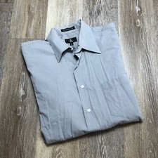 CALVIN KLEIN Button Down Gray Striped Dress Shirt Men's Size L 16.5 32 / 33