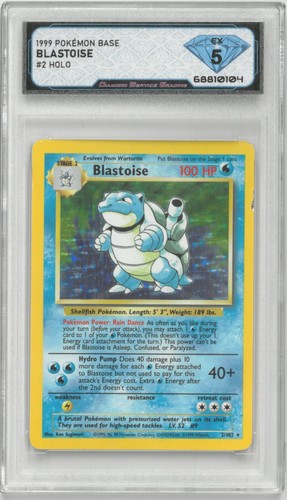 1999 Pokémon Base BLASTOISE #2/102 Holo DSG 5 EX
