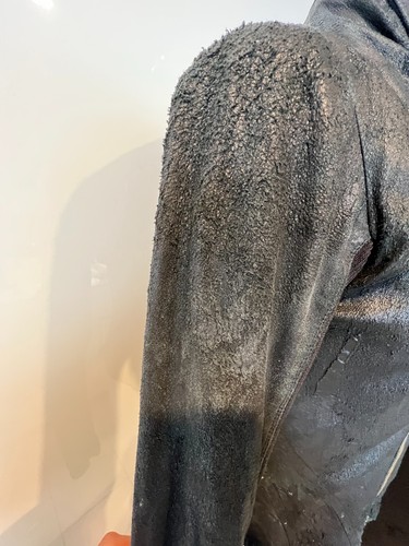 RICK OWENS $2500 Black Distress/Blister Lamb Leather Zip Jacket 42IT/10Aust/6US - Picture 16 of 19