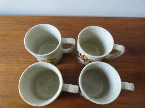 Vintage Westwood Japan "Potpourri" Coffee Cup Mugs Orange Flowers Hand Crafted - Picture 6 of 12