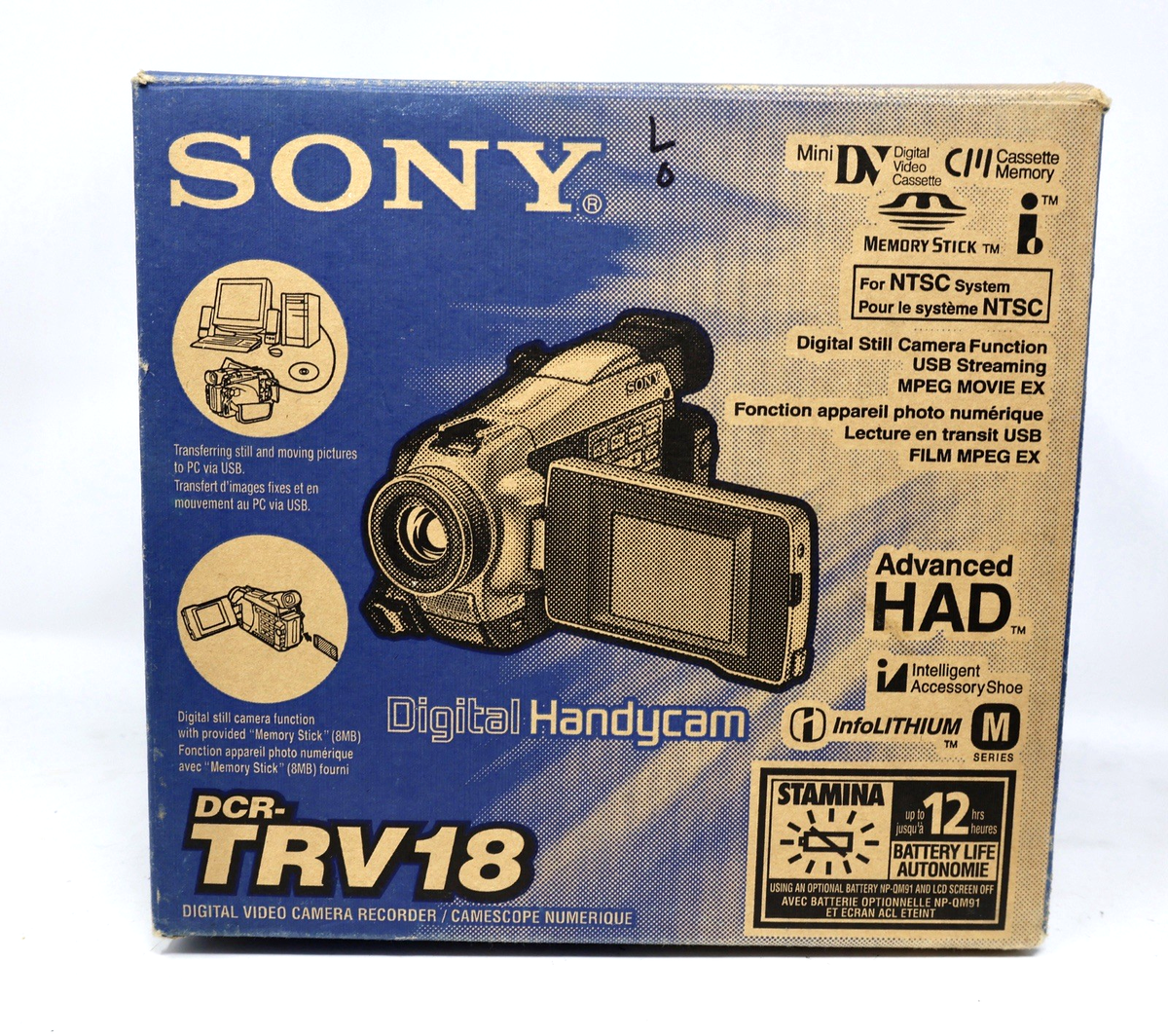 Sony Handycam DCR-TRV18 NTSC MiniDV Camcorder W/Box, Remote Cntrl