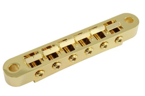 Pinnacle Machined Bell Brass Nashville TOM guitar bridge for Gibson - Gold - Picture 4 of 6