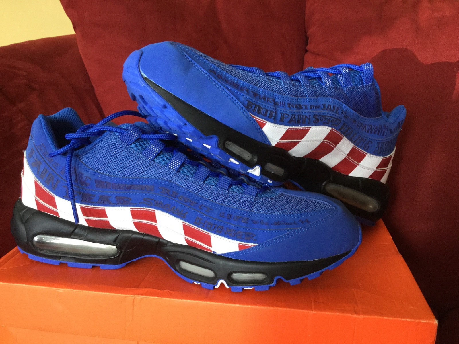 Brand New! Doernbecher Air Max 95 Size 14! Captain America DB! Never Worn! 2013! Brand New! Doernbecher Air Max 95 Size 14! Captain America DB! Never Worn! 2013!