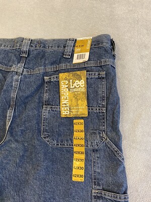 Lee Men's Dungarees Straight Leg Loose 42x30 Cargo Carpenter Denim