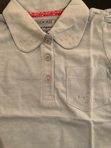 New Girls size 4 Powder Blue Cherokee Uniform Shirt FREE SHIPPING - Picture 2 of 3