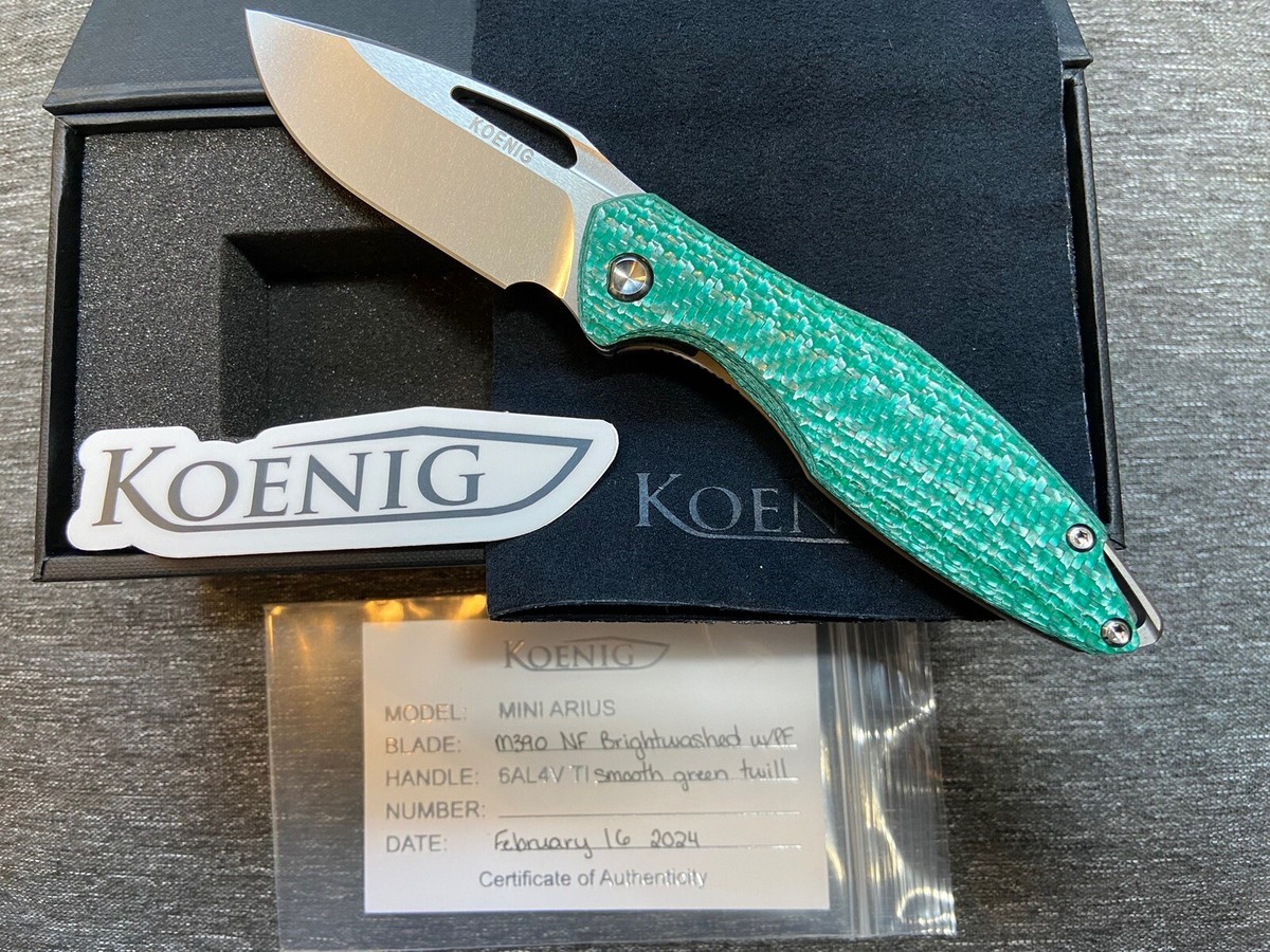 Koenig Mini Arius - Non Flipper, Aqua Green Twill/Titanium | eBay