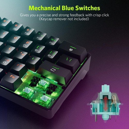 Fiodio 61 Keys RGB Wireless and Wired 60% Mechanical Gaming Keyboard. (F-SG61) - Picture 3 of 6