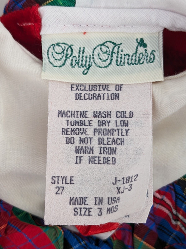 Vintage Polly Flinders Baby Girl Red Velvet Holiday Dress Size 3 Months - Picture 9 of 14