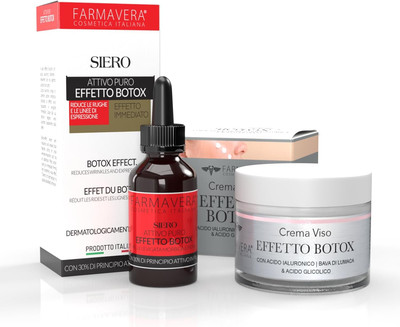 FARMAVERA Skincare Gesichtsset - Creme und Serum mit Botox-Effekt, Anti-Falten und Lifting C