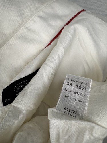 Camisa de vestir ETON Ganghester 1928 blanca elegancia 100 % algodón talla 39 - Imagen 24 de 24