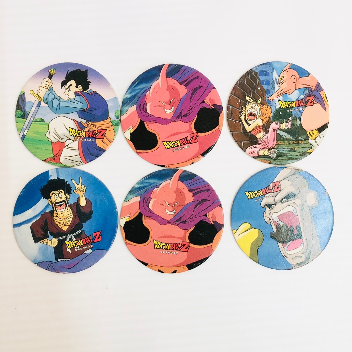 Vintage Dragon Ball Z Menko Japanese Trading Cards 6-Piece Set with Free Shipping