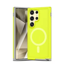 For Samsung Galaxy S24 Ultra S24 Shockproof Rubber+PC Magnetic Case Screen Cover